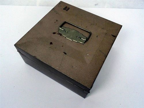 Vintage personal check box cash lock porte file brown skotch kooler woolworth for sale