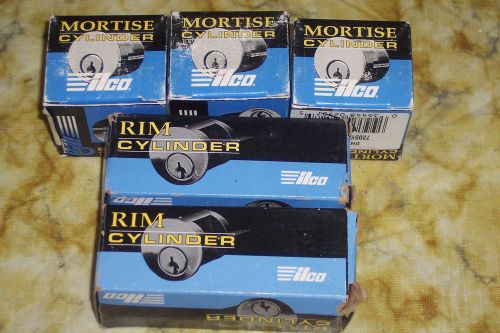 Five (5) New Ilco Rim and Mortise Cylinder&#039;s * New * Still in Box (all)