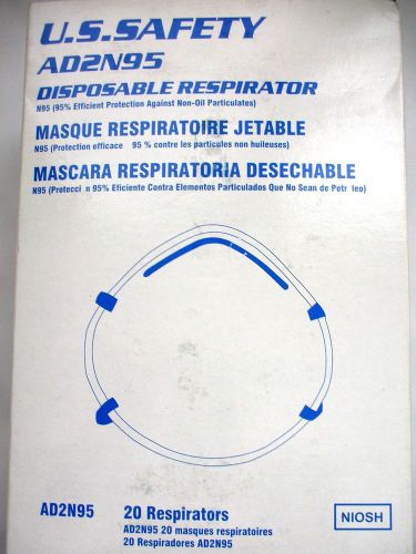 ***20***U.S.SAFETY AD2N95 Disposable Respirator Masks Box of 20