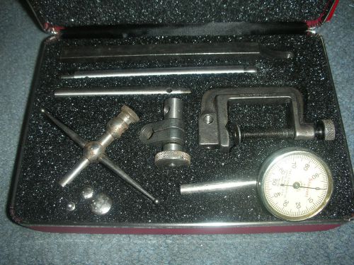 Starrett 196 dial plunger test indicator+attachments+new case+box excellent used for sale