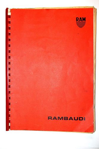 Rambaudi italy universal milling machine part catalog &amp; instruction manual rr257 for sale