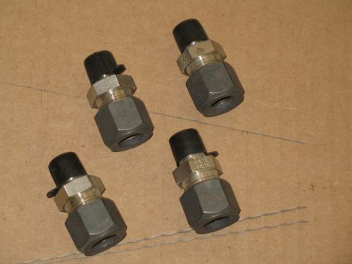 Set of 4 Parker Stainless Steel SS Fitting 1/2&#034; Tube to 1/2&#034; NPT Male Union