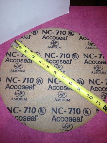 Lot of (2) amorim accoseal nc-710  1/16&#034; cork gasket material 11-1/2&#034; diameter for sale