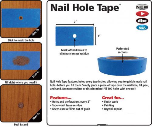 FastCap Nail Hole Masking Tape for Finishing Painting Drywall