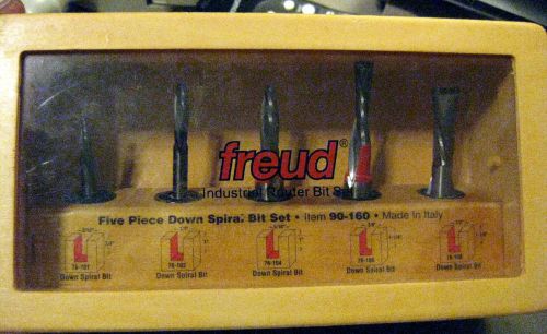 5 PIECE FREUD ITEM NUMBER 90-160 INDUSTRAIL ROUTER BIT SET, CARBIDE STEEL, ITALY