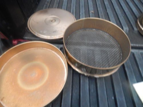 &#034;DUAL MFG&#034; Bronze SIEVE # 4 with Cover and Pan  12&#034; O.D.
