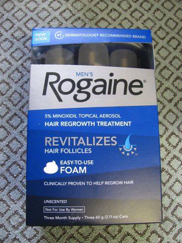 3 MONTH SUPPLY NEW Men&#039;s Rogaine Hair Regrowth Treatment FOAM EXP 2016