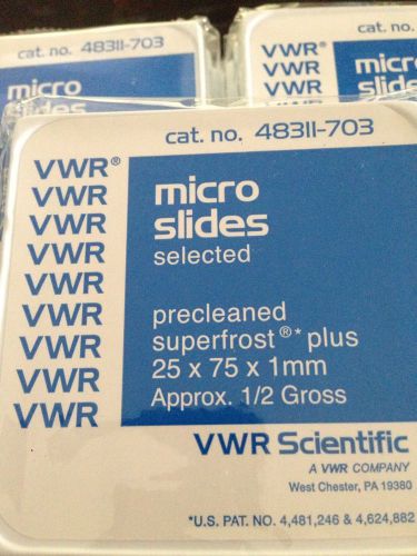 48311-703 VWR® Superfrost® Plus Micro Slide.SELECTED PRECLEANED 75 x 25 mm.NIB.