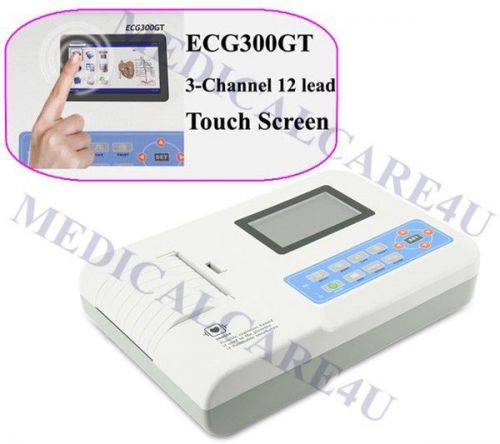 Ce,factory 3 channel ECG machine,updated touch screen,Mult language,ECG300GT+SW