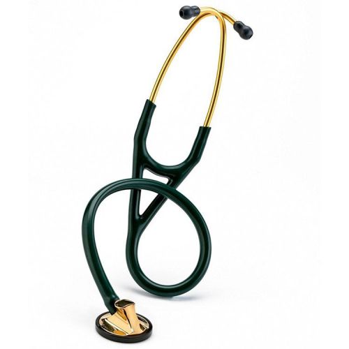 Master Cardiology Stethoscope,w/Brass Finish &amp; Hunter Green Tube!  
