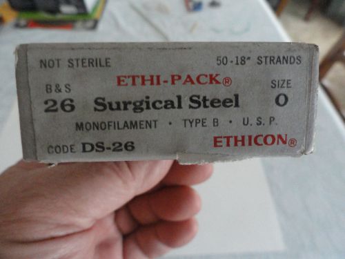 ETHICON ...ETHI-PACK  surgical steel monofilament...18&#034;....size 0