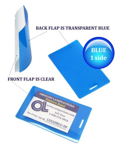 Blue/clear luggage tag laminating pouches 2-1/2 x 4-1/4 qty 50 by lam-it-all for sale