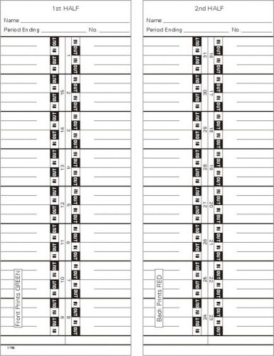 Time Card Acroprint 125 Semi-Monthly Double Sided Timecard 1790 Box of 1000
