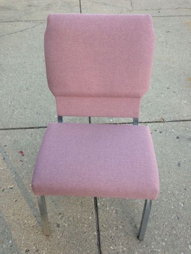 21&#039;&#039; Extra Wide Rose Color Church Chair with Silver Vein Frame