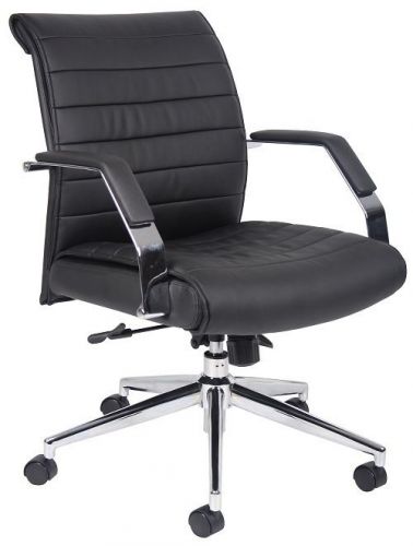 B9446 BOSS BLACK CARESSOFTPLUS EXECUTIVE SERIES MID BACK OFFICE RIBBED CHAIR