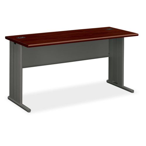 The hon company hon66577ns 66000 series stationmaster mahogany charcoal desking for sale