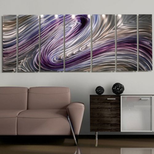 Abstract purple metal painting art decor &#034;wild imagination&#034; by jon allen for sale