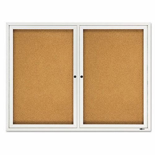 Enclosed Cork Bulletin Board, Natural Cork/Fiberboard, 40 1/4 x 30 (QRT2124)