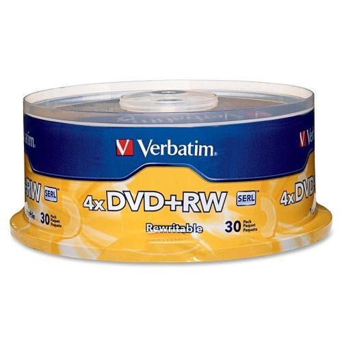 Verbatim 4x DVD+RW Media - 4.7GB - 30 Pack