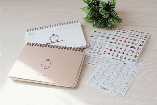 MOLANG Lovely Cute rabbit Bunny Kraft Undated Perpetual planner Scheduler