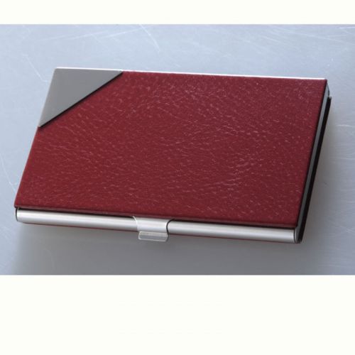 Colorful PU Velvet Purse Business Name ID Credit Card Holder Case Box Red