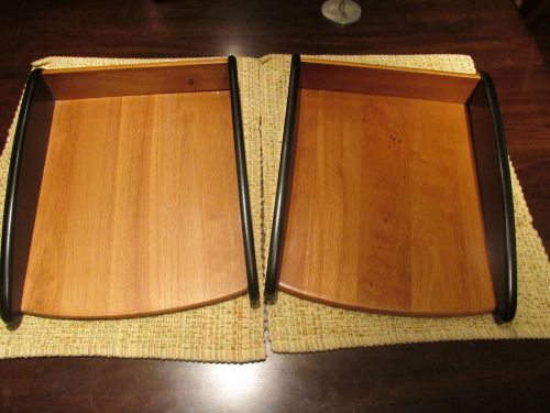 Pomerantz Maple and Painted Black Quality Solid Wood In Out Desk Trays Mail