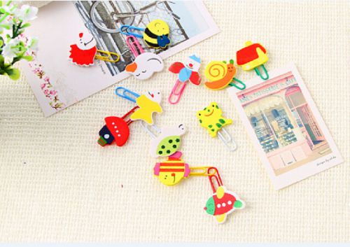10PCS Fashion cute cartoon animals paper clips wooden paper clips