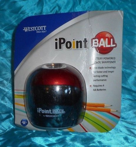 New Westcott iPoint Battery Powered Red Ball Pencil Sharpener {123014}