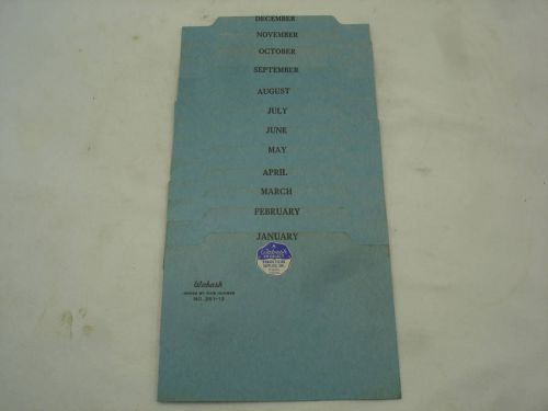 A Set Vintage Wabash 12 Month File Card Dividers 6 in X 4 in Labeled By Month
