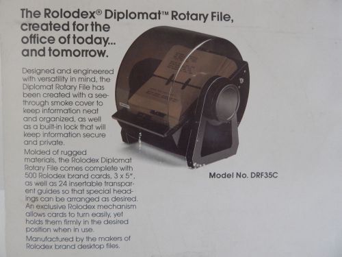 Vintage Rolodex 500 Card Diplomat Rotary Locking With Two Keys