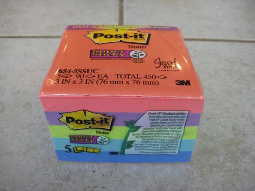 3M Post-It Super Sticky Notes 3 X 3 (5 pads 90 sheets per pad- Total 450 Sheets)
