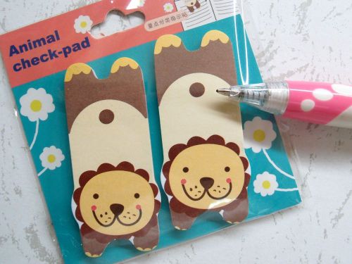 Set of 2 Animals Sticky Note Memo Message Pad Bookmark Stationery Kids Gift D-4