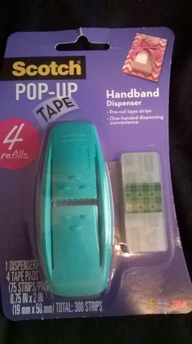 Scotch pop-up tape handband dispenser &amp; pre cut tape strips and 4 refills for sale