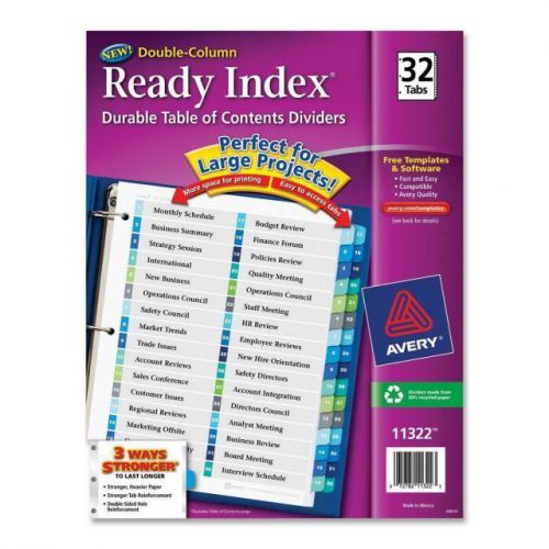 Avery Dennison AVE11322 Divider Table of Contents Dividers NIP Binder Divider