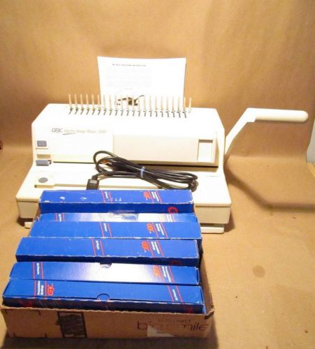 GBC ELECTRIC IMAGE MAKER 3000 BINDING MACHINE WITH LARGE LOT OF BINDING &amp; MANUAL