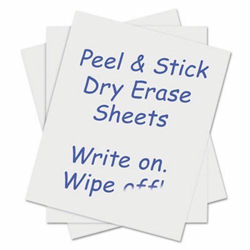 C-line Peel and Stick Dry Erase Sheets, 17 x 24, White, 15 Sheets/Box (CLI57724)
