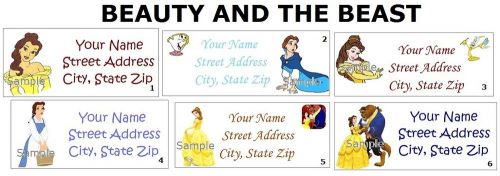 *CUTE * Disney Princess Belle Beauty and the Beast  Address Labels Name Stickers