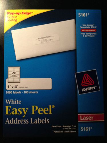 Avery 5161 White Easy Peel Address Labels-100 Sheets/2000 Labels/Free Shipping