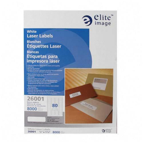 Elite Image Label Laser 1/2x1 3/4 White. Sold as 1 Pack