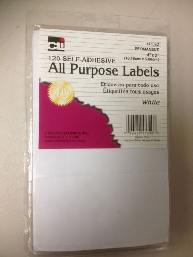 CLI ALL PURPOSE SELF-ADHESIVE PERMANENT LABELS, 4 x 2&#034;, WHITE,120/PACK #45320