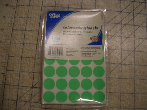 Office Depot 3/4&#034; Round Color Coding Removable Adhesive Labels Green #613-151