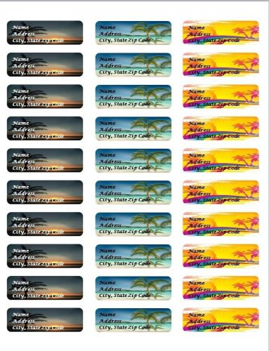 30 Personalized Return Address Beaches Labels (bs1)