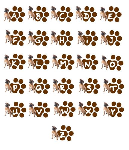 30 Personalized Address labels PAWS BOXER MONOGRAMS {b1}