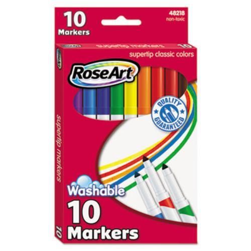 Board Dudes 48218AA24 Supertip Washable Markers, 10 Assorted Colors, 10/set
