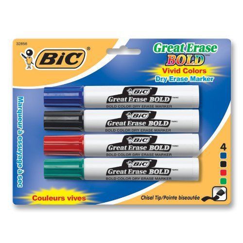 Bic Great Erase Bold Vivid Dry Erase Marker - Fine Marker Point Type (decp41ast)