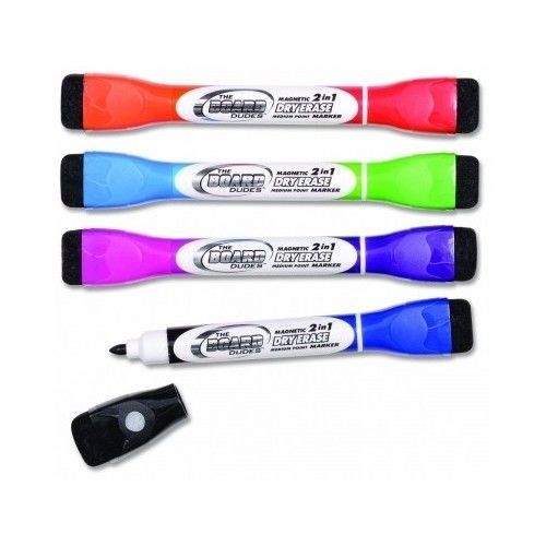 Dry Erase Markers Board Dudes Double Tipped Magnetic 8 Colors Home School Office