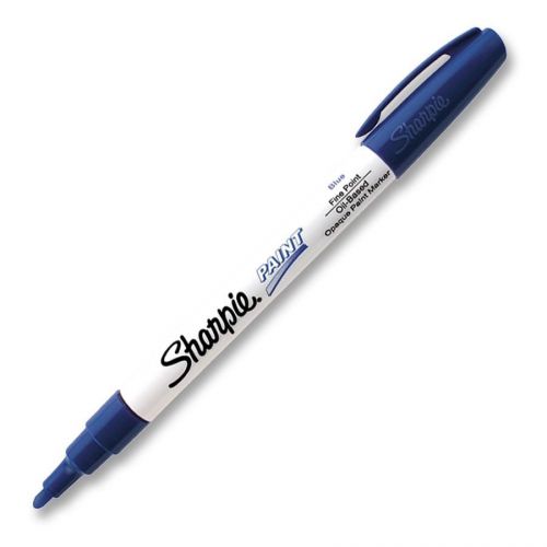 Sharpie Oil-Based Paint Marker, Fine Point, Blue Ink, Pack of 12