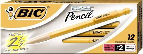 Bic student&#039;s choice mechanical pencil - #2 pencil grade - 0.9 mm lead (mplws11) for sale