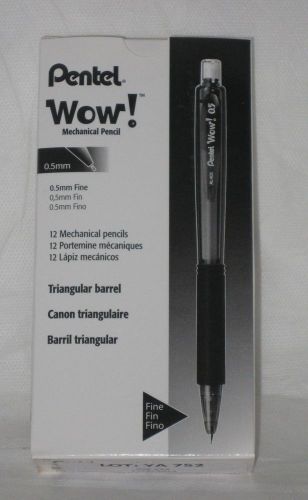 Pentel PENAL405A Wow! Retractable Tip Mechanical Pencil Pack of 12 Black Barrel