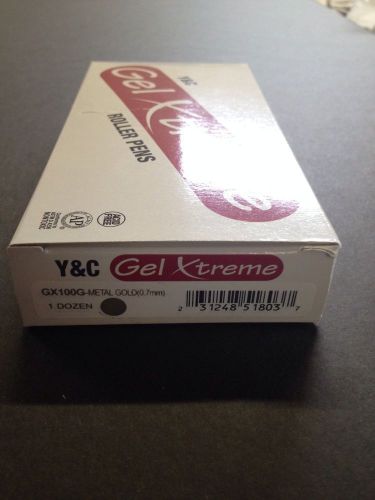 Y&amp;C Gel Extreme Roller Pens, Gold, (Box/12) 0.7mm GX100G